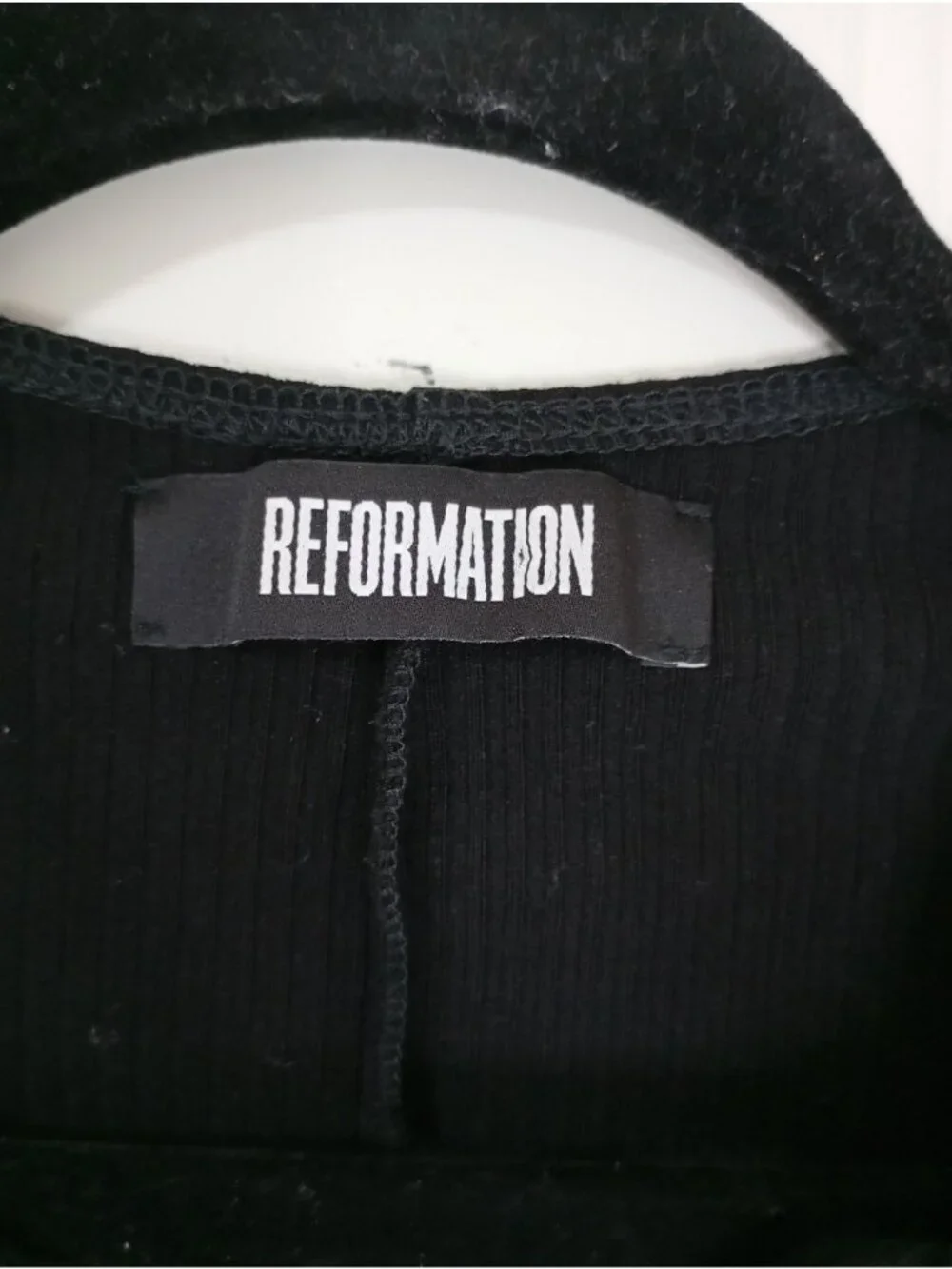 Reformation Black Long Sleeve Ribbed Lace-Up Front Bodysuit XS Womens USA-Made